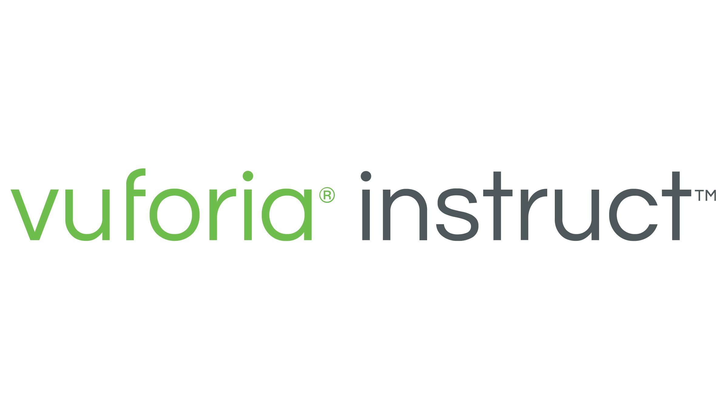 绿色与灰色的 PTC Vuforia Instruct 徽标