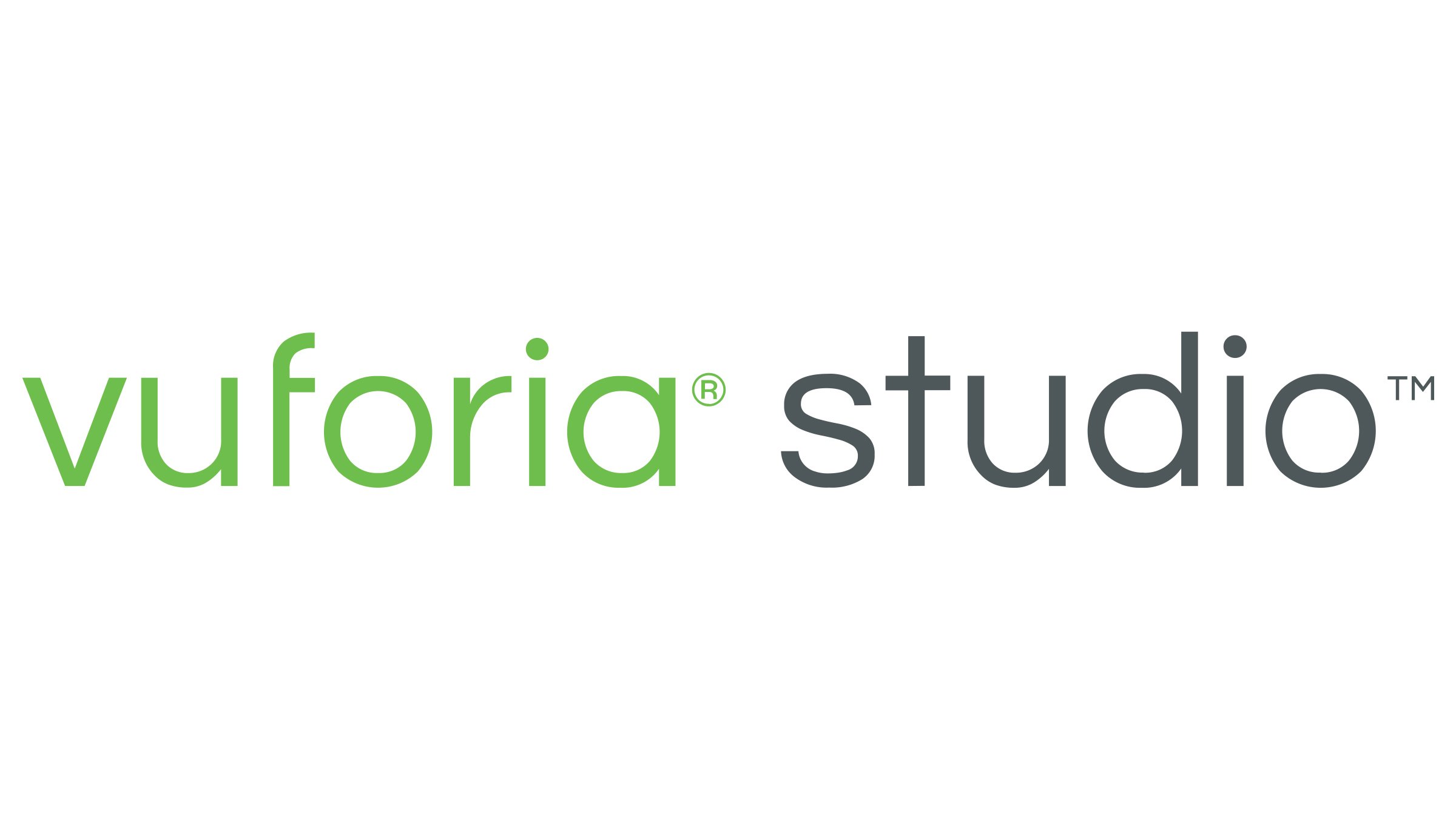 绿色与灰色的 PTC Vuforia Studio 徽标